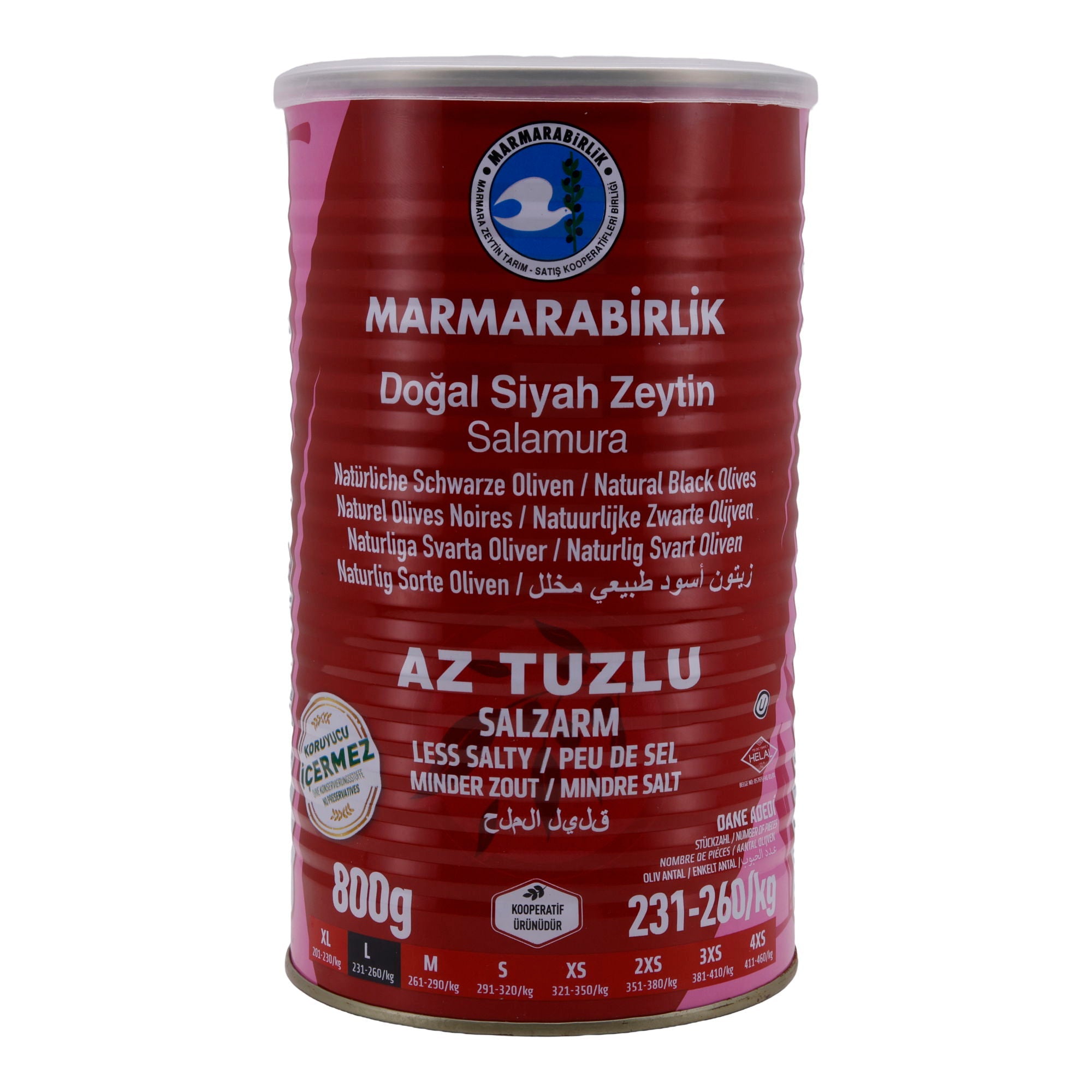 Schwarze Oliven Marmarabirlik | Natürliche schwarze Oliven | Salzarm, traditioneller Geschmack | 800 g - Taste Your World